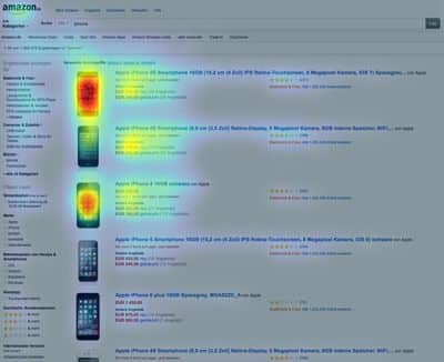 Heatmap - Amazon Suchergebnisse